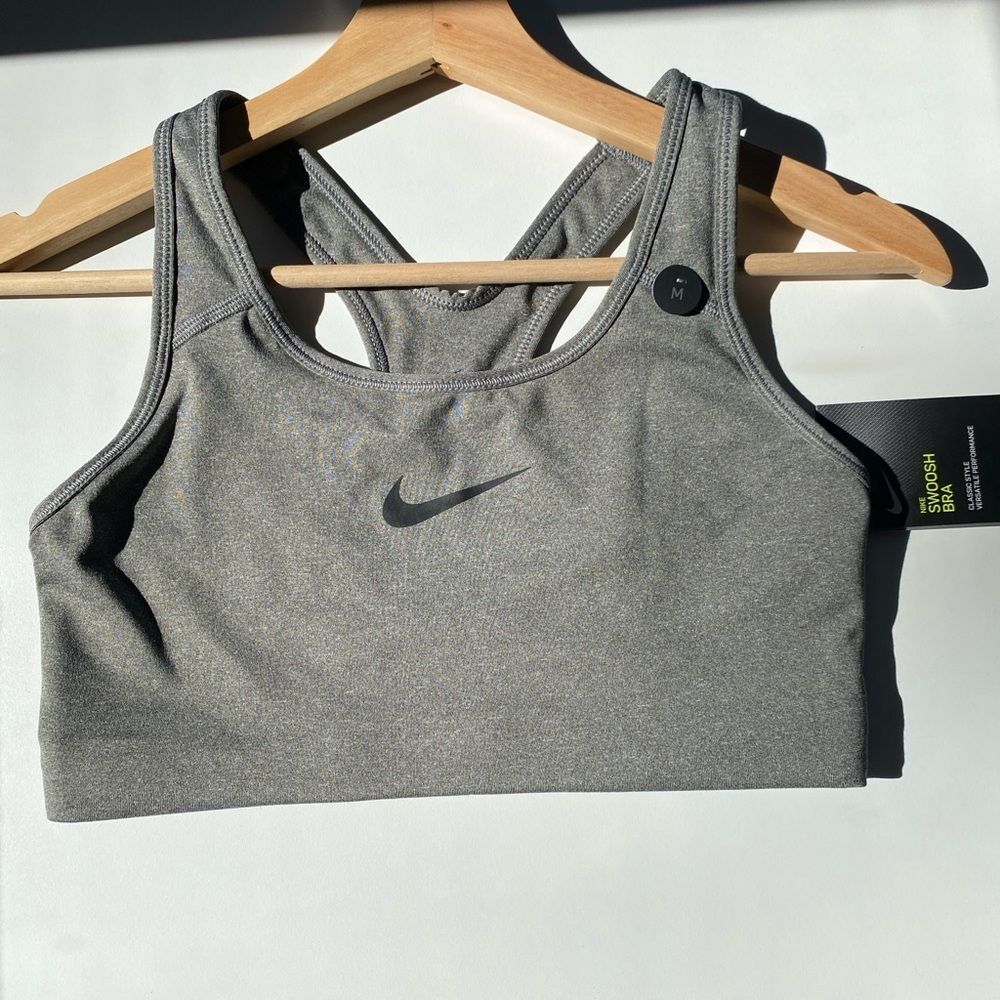 NWT Nike swoosh bra Medium grey